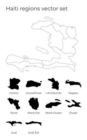 Haiti map with shapes of regions. Blank vector map of the Country with regions. Borders of the country for your infographic. Vector illustration.のイラスト素材