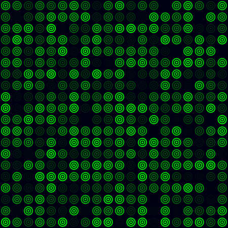 Digital vibrant background. Filled pattern of multiple rings. Green colored seamless background. Astonishing vector illustration.のイラスト素材