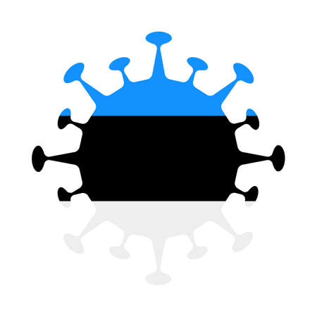 Flag of Estonia in virus shape. Country sign. Vector illustration.のイラスト素材