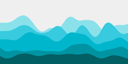 Ilustración de Abstract cyan hills background. Colorful waves beautiful vector illustration. - Imagen libre de derechos