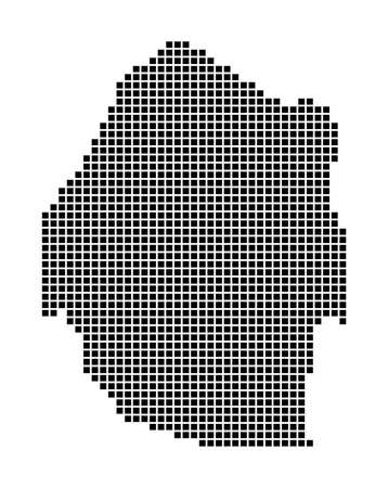 Swaziland map. Map of Swaziland in dotted style. Borders of the country filled with rectangles for your design. Vector illustration.のイラスト素材