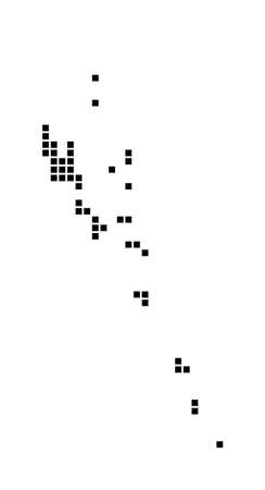 Vanuatu map. Map of Vanuatu in dotted style. Borders of the country filled with rectangles for your design. Vector illustration.のイラスト素材