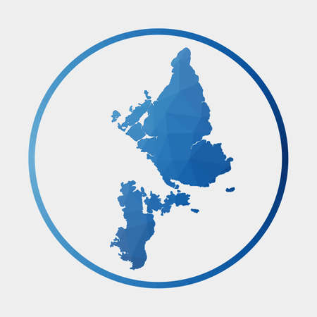Siargao icon. Polygonal map of the island in gradient ring. Round low poly Siargao sign. Vector illustration.のイラスト素材