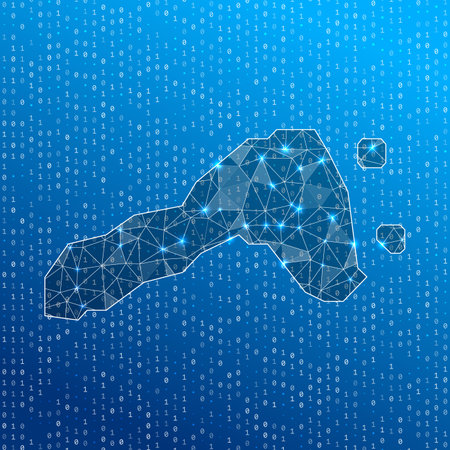 Network map of Ko Lipe. Island digital connections map. Technology, internet, network, telecommunication concept. Vector illustration.のイラスト素材
