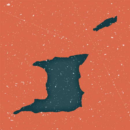 Trinidad and Tobago vintage map. Grunge map of the country with distressed texture. Trinidad and Tobago poster. Vector illustration.のイラスト素材