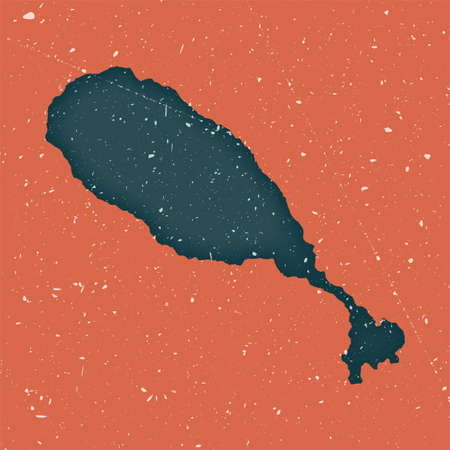 Saint Kitts vintage map. Grunge map of the island with distressed texture. Saint Kitts poster. Vector illustration.のイラスト素材