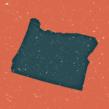 Oregon vintage map. Grunge map of the us state with distressed texture. Oregon poster. Vector illustration.のイラスト素材