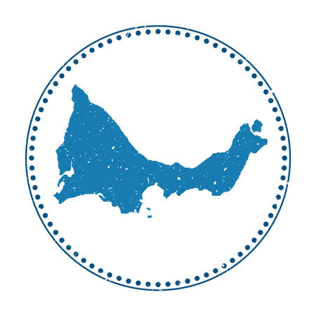 Providenciales sticker. Travel rubber stamp with map of island, vector illustration. Can be used as insignia, logotype, label, sticker or badge of the Providenciales.のイラスト素材