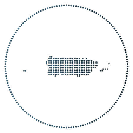 Puerto Rico digital badge. Dotted style map of Puerto Rico in circle. Tech icon of the country with gradiented dots. Amazing vector illustration.のイラスト素材