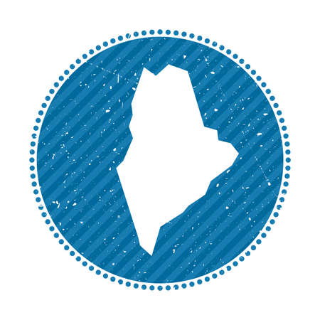 Maine striped retro travel sticker. Badge with map of us state, vector illustration. Can be used as insignia, logotype, label, sticker or badge of the Maine.のイラスト素材