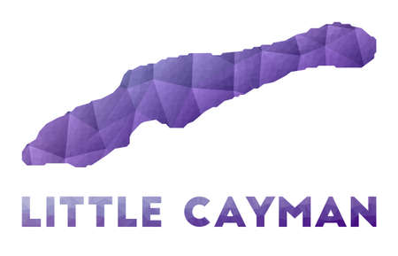 Map of Little Cayman. Low poly illustration of the island. Purple geometric design. Polygonal vector illustration.のイラスト素材