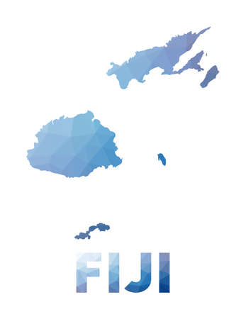 Low poly map of Fiji. Geometric illustration of the country. Fiji polygonal map. Technology, internet, network concept. Vector illustration.のイラスト素材