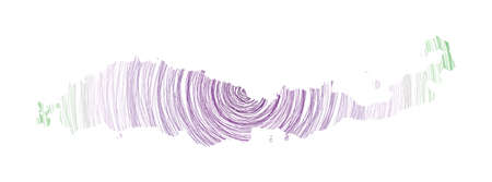 Flores map filled with concentric circles. Sketch style circles in shape of the island. Vector...