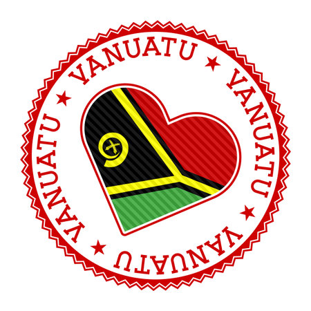 Vanuatu heart badge. Vector logo of Vanuatu authentic Vector illustration.のイラスト素材