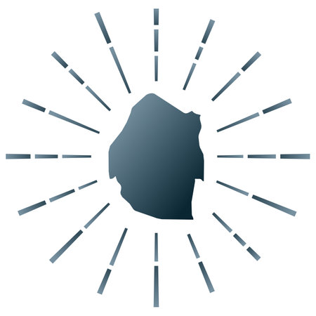 Swaziland gradient sunburst. Map of the country with colorful star rays. Swaziland illustration in digital, technology, internet, network style. Vector illustration.のイラスト素材