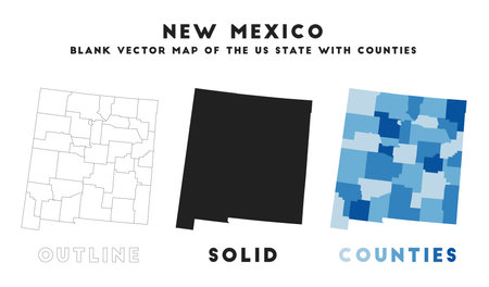 New Mexico map. Borders of New Mexico for your infographic. Vector us state shape. Vector illustration.のイラスト素材