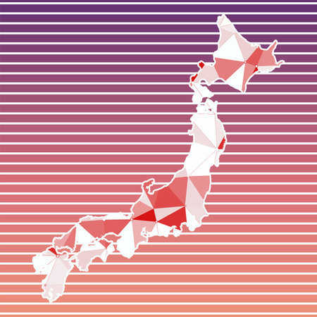 Japan vector illustration. Japan design on gradient stripes background. Technology, internet, network, telecommunication concept. Vibrant vector illustration.のイラスト素材