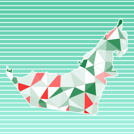 UAE vector illustration. UAE design on gradient stripes background. Technology, internet, network, telecommunication concept. Charming vector illustration.のイラスト素材