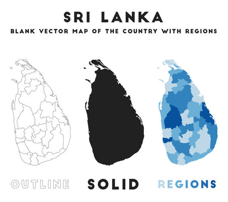 Sri Lanka map. Borders of Sri Lanka for your infographic. Vector country shape. Vector illustration.のイラスト素材