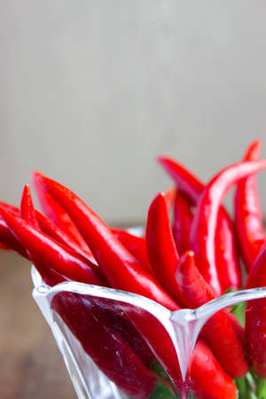 Red chilli pepper in glass