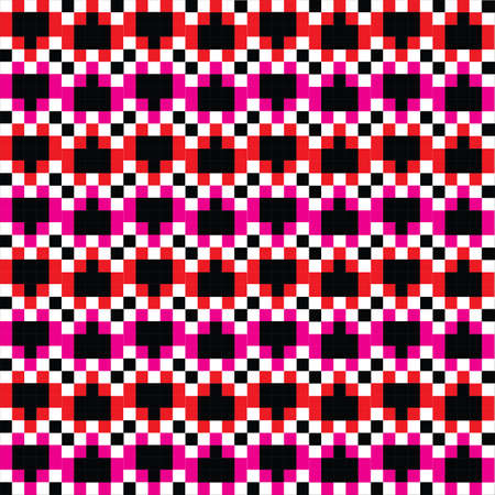 Vector Heart Pixel 4 color pattern for Valentine Day