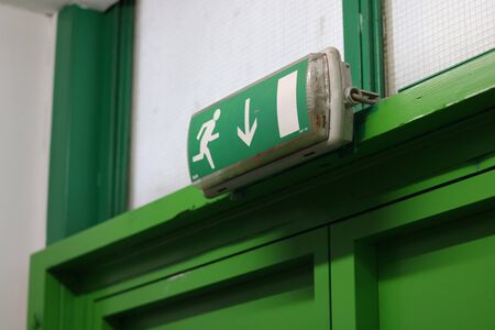 Emergency exit Signal on a Security Doorの写真素材