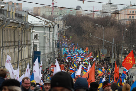MOSCOW, RUSSIA - March 15, 2014: the March of Russian opposition against war with Ukraineのeditorial素材