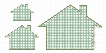 Several houses of fabric. Cute Baby Style Artwork.のイラスト素材