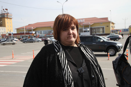 Krasnodar, Russia - March 23, 2012. Moscow lawyer Violetta Volkova arrived to protect the Krasnodar ecologist Suren Ghazaryan, who is under arrestのeditorial素材