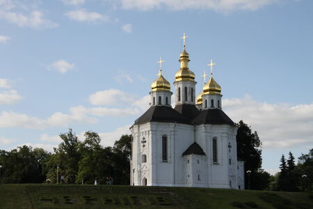 Chernigov, Ukraine - may 25, 2012. The temple in the city of Chernigov in Ukraineのeditorial素材