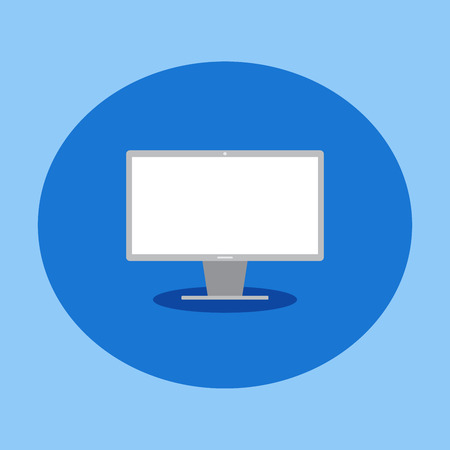 flat icon computer monitor. Monoblock PC. Flat icon. Flat computerのイラスト素材