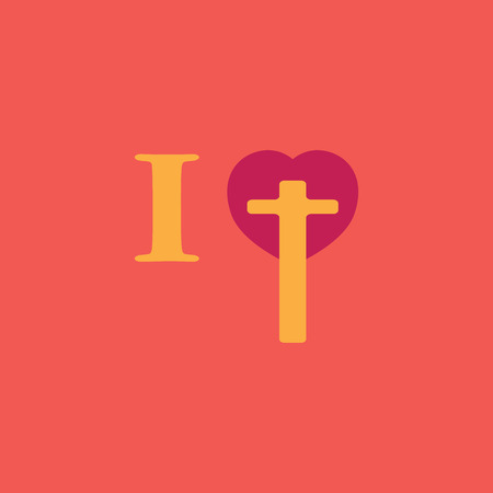 I love Jesus Christ. I love Christianity. I am a Christian. Christian . The text of the inscription of a Declaration of love to Christianityのイラスト素材