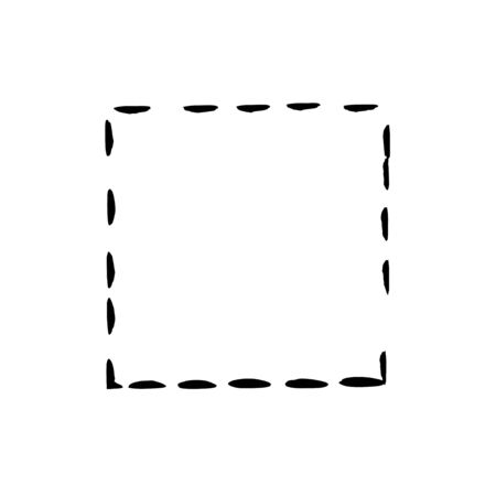 Square frame brush vector grunge paint watercolour ink. Vector old frame. Art frame background. Rectangular outline line black frameのイラスト素材