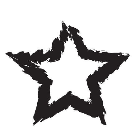 star patriot symbol grunge vector shape. Vector star. Black old figure star. Army and patriotism. Grunge star backgroundのイラスト素材