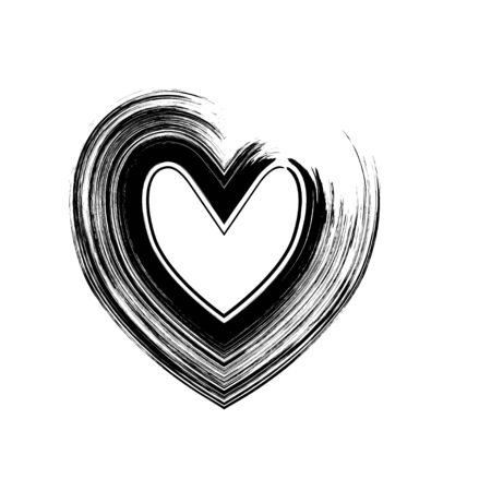 heart shape symbol love vector black. Heart symbol wedding and Valentine day. Heart black outline frame.のイラスト素材