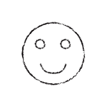 Smile face grunge icon symbol Emoji. Textured line. Black smile. Vector smileのイラスト素材