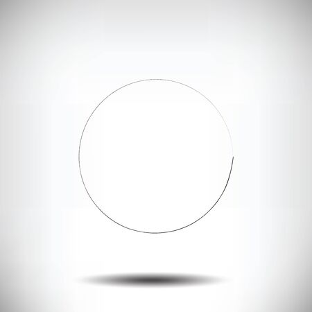 Pinstripe circle grunge black background. Vector background with shadow. Textured circle. Stroke volume.のイラスト素材