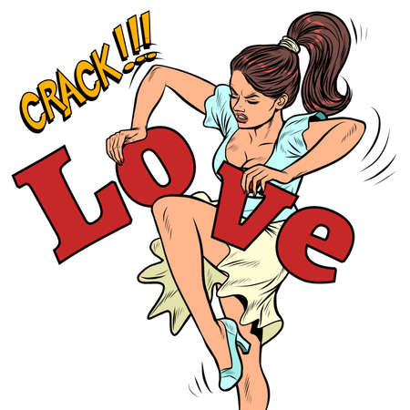 A woman and unrequited love. Disillusionment and divorceのイラスト素材