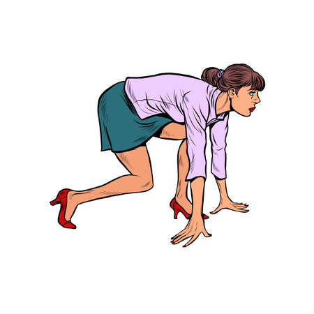 White female businesswoman at the startのイラスト素材