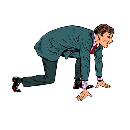 white male businessman at the startのイラスト素材