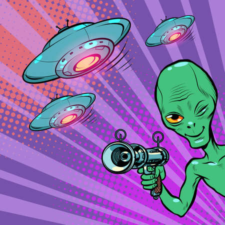 alien green manのイラスト素材