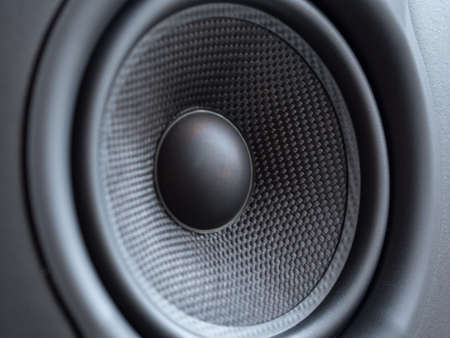 Closeup view of studio monitor speakerの写真素材