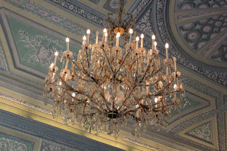 example of Italian art: vaulted ceilings and chandeliers to drops in 1777のeditorial素材