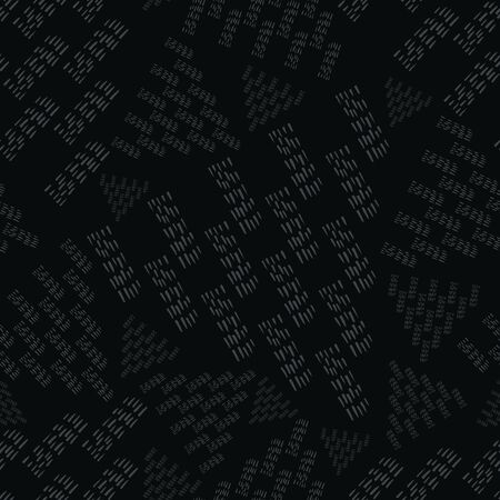 Black triangle seamless vector pattern background. Deconstructed shapes dark mosaic style backdrop. Modern textural design. Elegant low contrast all over print for luxury and minimalist concept.のイラスト素材