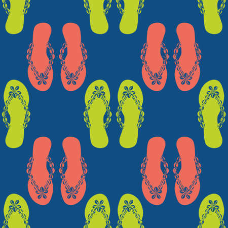 Flip flop shoe pattern background. Pretty sandals geometric design beach them backdrop in neon...