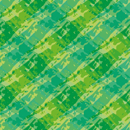 Vector marbling weave style seamless pattern background. Painterly brush effect criss cross backdrop. Lime green and sage diagonal woven style geometric grid design. All over print texture for summerのイラスト素材