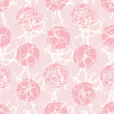 Marble effect circles vector seamless pattern background. Geometric marbling stencil style circle round shapes on textured backdrop . Abstract texture repeat print for feminine concept packagingのイラスト素材