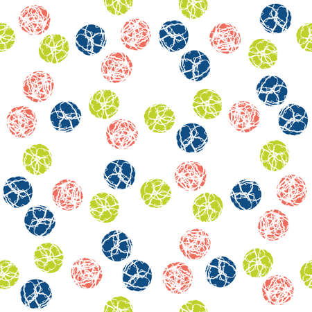 Marble effect circles vector seamless pattern background. Scattered marbling stencil style circle...