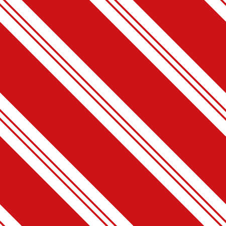 Candy cane Christmas seamless vector pattern. Traditional red white striped background. Elegant diagonal stripes backdrop. Linear geometric repeat for festive, celebration gift wrap, packagingのイラスト素材