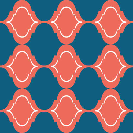 Roman ogee abstract vector seamless pattern background with elongated shapes. Elegant geometric...